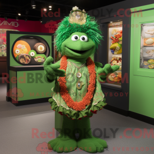 Personaggio mascotte verde...