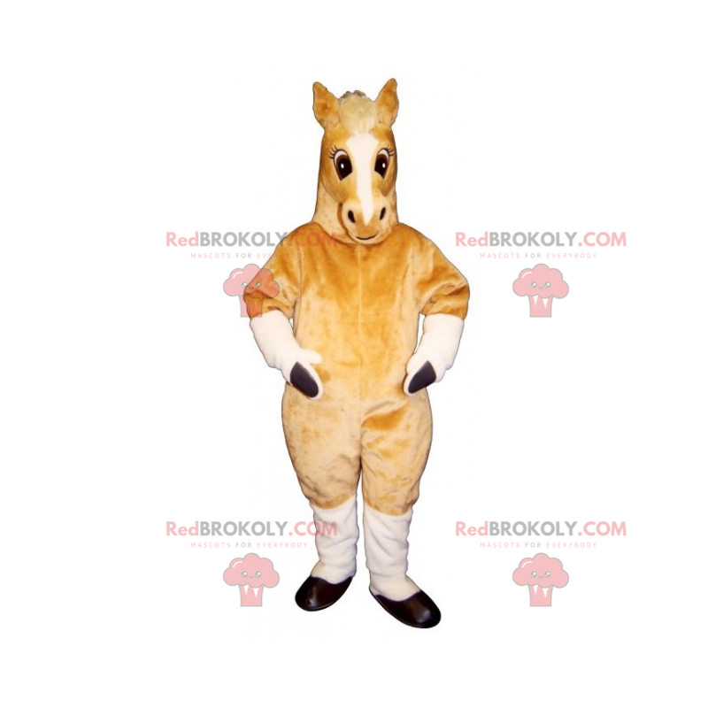 Beige Stuten Maskottchen - Redbrokoly.com