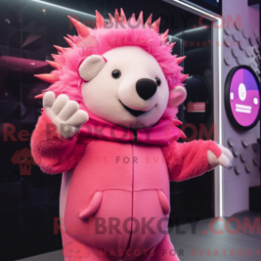 Fantasia de mascote de ouriço-rosa com macacão e gorros - Ouriços mascotes - REBROKO_253675 - RedBrokoly.com