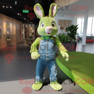 Lime Green Rabbit mascot...