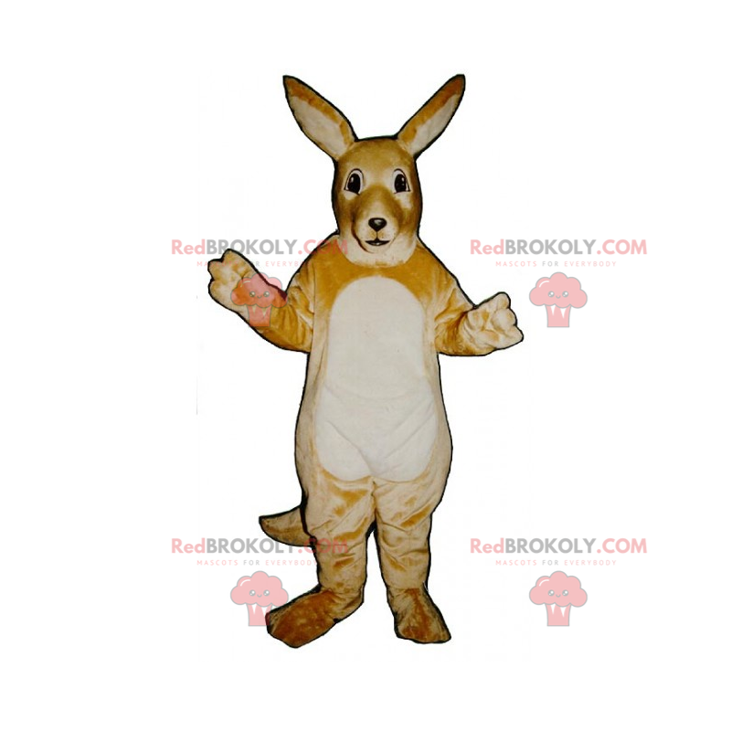 Mascotte de kangourou au ventre blanc - Redbrokoly.com