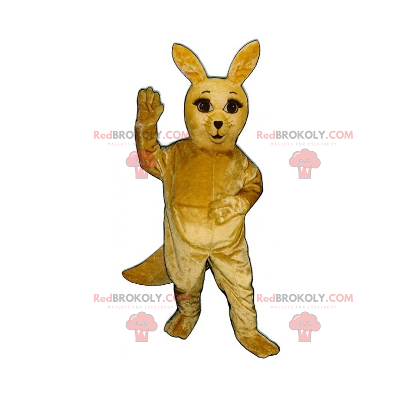 Kangaroo mascot with long eyelashes - Redbrokoly.com