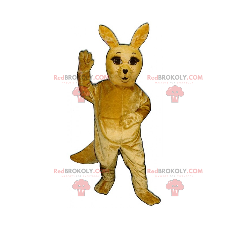 Mascotte de kangourou aux longs cils - Redbrokoly.com