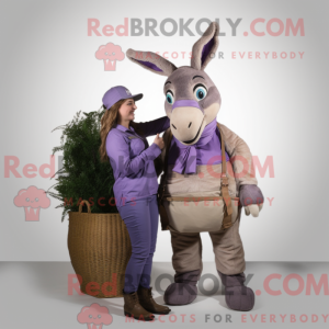 Lavendel esel maskot drakt...