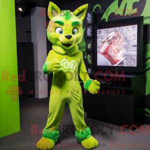 Lime Green Lynx maskot...