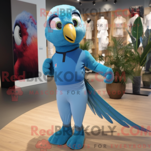 Himmelblå papegøje maskot...