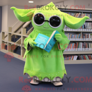 Lime Green Manta Ray maskot...