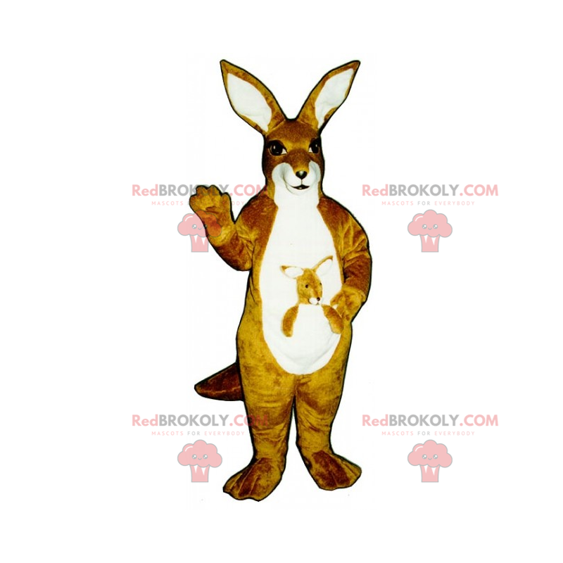 Mascote canguru com seu bebê - Redbrokoly.com