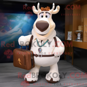 Witte Eland-mascottekostuum...