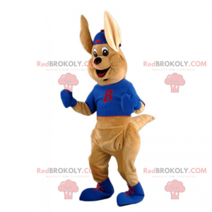 Kangaroo mascot with t-shirt and cap - Redbrokoly.com