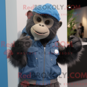 Figura de máscara de macaco-prego azul com colete e luer - Mascotes Macacos Capuchinhos - REBROKO_253766 - RedBrokoly.com