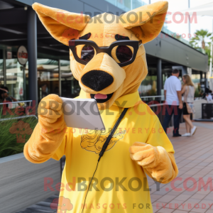 Gold Dingo mascottekostuum...