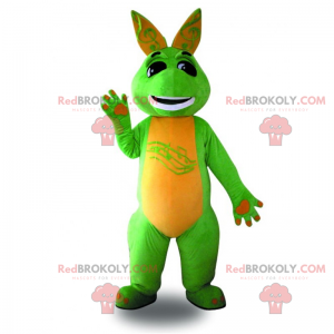 Mascotte de kangourou souriant et vert - Redbrokoly.com