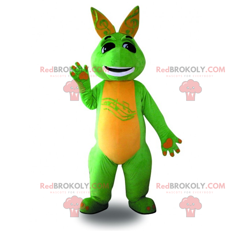 Mascotte canguro sorridente e verde - Redbrokoly.com
