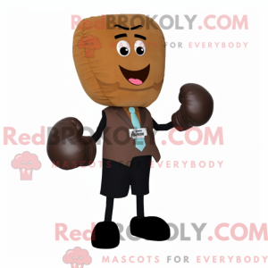 Brun boksehandske maskot...