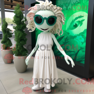 Wit Medusa-mascottekostuum...