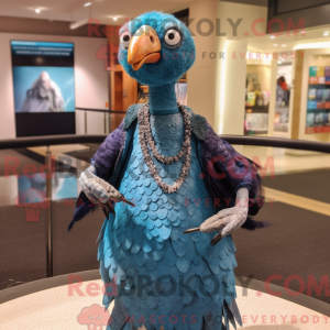 Cyan Guinea Fowl mascot...