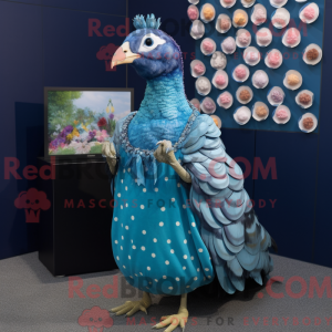Cyan Guinea Fowl máscara...