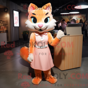 Peach Lynx-maskotdraktfigur...