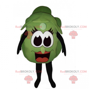 Mascote da alface com cara sorridente - Redbrokoly.com