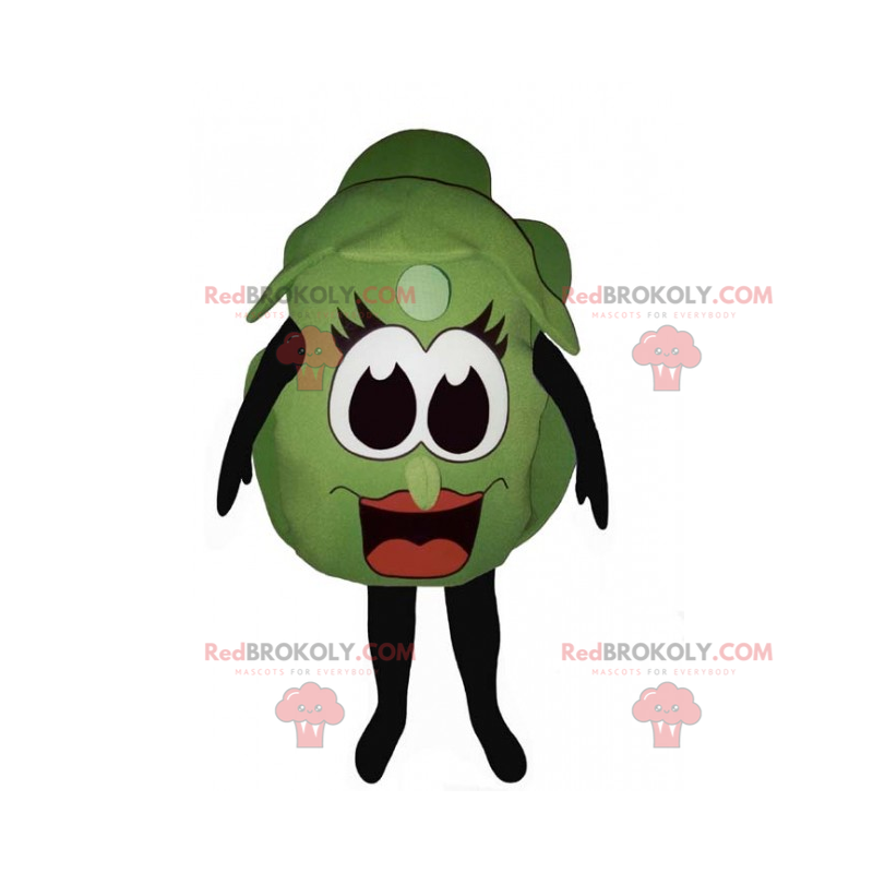 Mascota de lechuga con cara sonriente - Redbrokoly.com