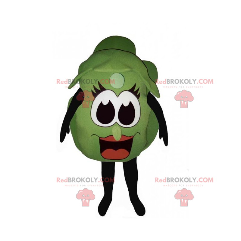 Mascotte di lattuga con volto sorridente - Redbrokoly.com