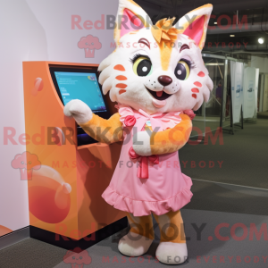 Peach Lynx-maskotdraktfigur...