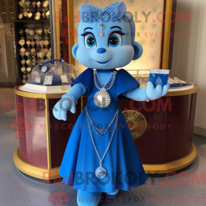 Blå timeglas maskot kostume...