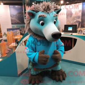 Turquoise Wild Boar mascot...