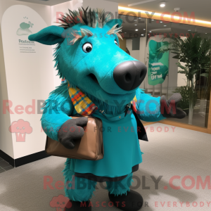 Turquoise Wild Boar mascot...