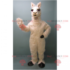 White llama mascot and black legs - Redbrokoly.com