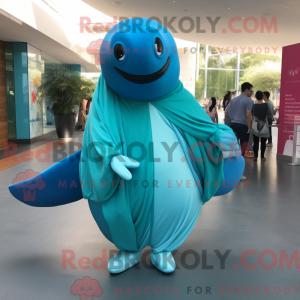 Teal Blue Whale mascot...
