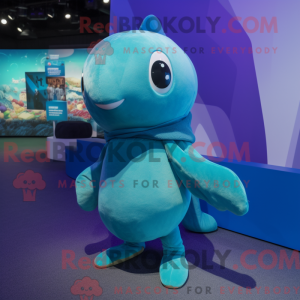 Teal Blue Whale mascot...