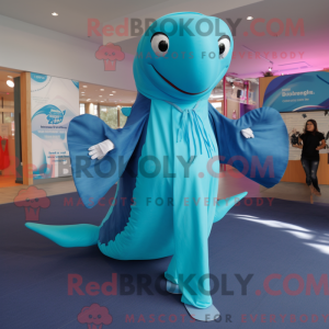 Teal Blue Whale mascot...