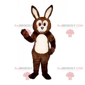Kaninchenmaskottchen mit rundem Gesicht - Redbrokoly.com