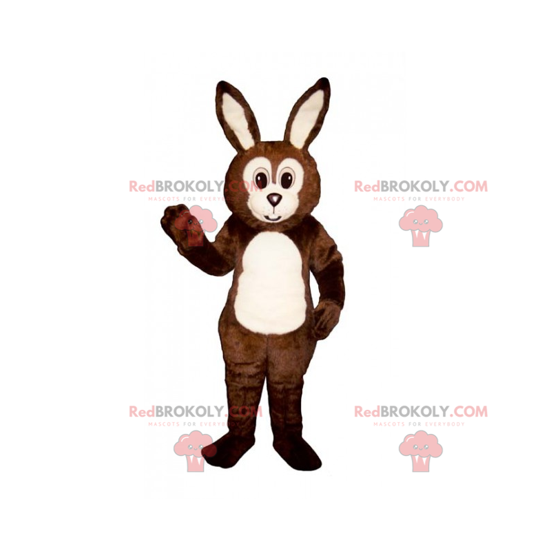 Kaninchenmaskottchen mit rundem Gesicht - Redbrokoly.com