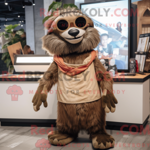 Brown Sloth mascot costume...