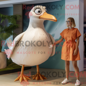 Tan Seagull mascottekostuum...