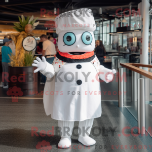 Hvid Sushi maskot kostume...