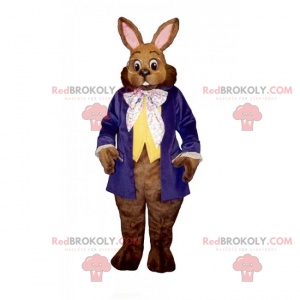 Mascotte di coniglio con occhiali rotondi - Redbrokoly.com