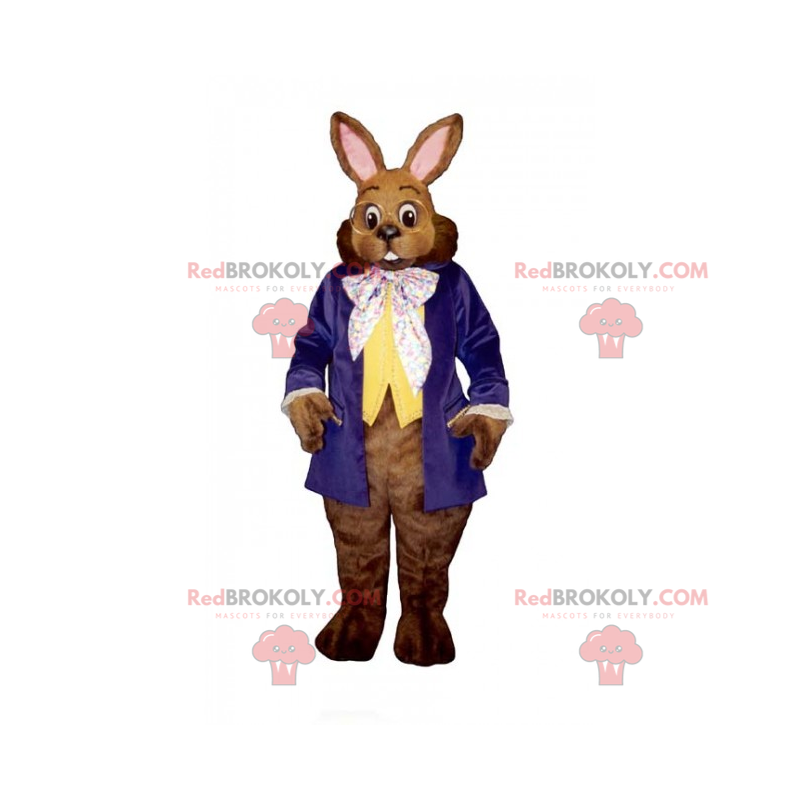 Mascote coelho com óculos redondos - Redbrokoly.com