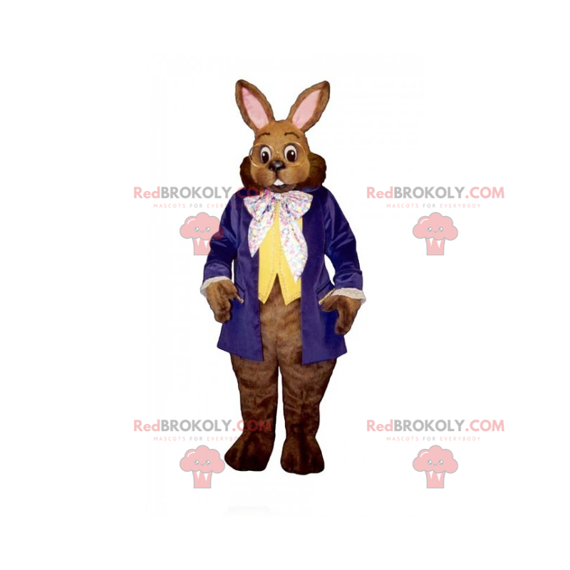 Mascotte de lapin aux lunettes rondes - Redbrokoly.com