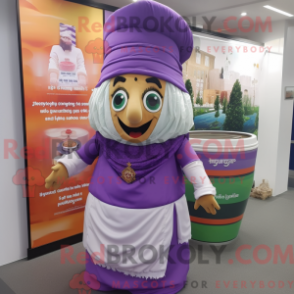 Fantasia de mascote de biryani lavanda com saia envelope e bonés - Mascotes Biryani - REBROKO_254034 - RedBrokoly.com
