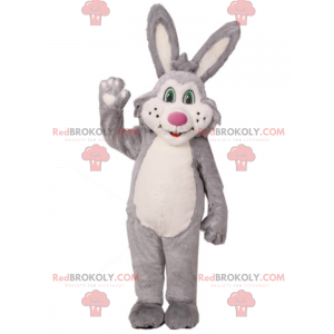 Mascotte de Lapin aux yeux verts et nez rose - Redbrokoly.com