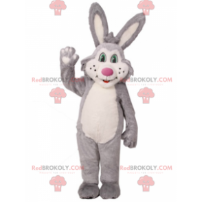 Konijn mascotte met groene ogen en roze neus - Redbrokoly.com