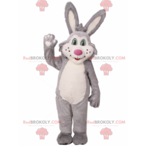 Rabbit mascot with green eyes and pink nose - Redbrokoly.com