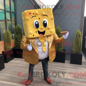 Guld Lasagne maskot kostume...