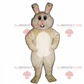 Maskot béžový králík a bílé břicho - Redbrokoly.com