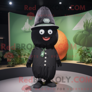 Sort melon maskot kostume...