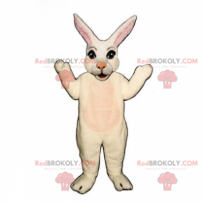 Vit kaninmaskot med en rosa näsa - Redbrokoly.com